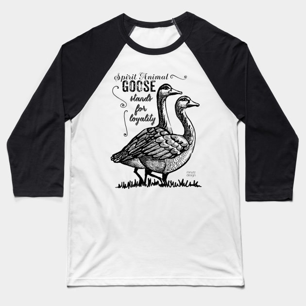 Spirit animal - Goose - black Baseball T-Shirt by mnutz